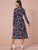 Peacock Feather Print Split Thigh Shirt Dress