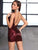 DKRX Deep V Neck Backless Sequin Wrap Dress