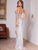 DKRX Backless Criss Cross Split Thigh Sequin Dress