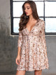 DKRX Wrap Plunge Neck Sequin Dress