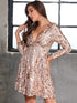 DKRX Wrap Plunge Neck Sequin Dress