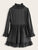 Polka Dot Ruffle Neck Half Button Dress