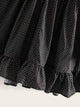 Polka Dot Ruffle Neck Half Button Dress