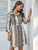Snakeskin Print Button Front Shirt Dress
