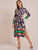 Floral Print Slit Hem Belted Shirt Dress