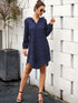Polka Dot Notched Neck Shirt Dress