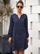 Polka Dot Notched Neck Shirt Dress