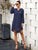Polka Dot Notched Neck Shirt Dress