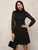 Solid Mock Neck Contrast Sleeve Dress