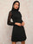 Solid Mock Neck Contrast Sleeve Dress