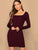 Square Neck Rib-knit Bodycon Dress Without Belt