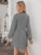 Houndstooth Print Notched Collar Dress