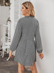 Houndstooth Print Notched Collar Dress
