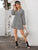 Houndstooth Print Notched Collar Dress