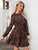 Floral Print Keyhole Front A-line Dress