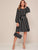 Striped Self Tie Bishop Sleeve Dress
