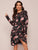 Floral Print Ruched Sleeve Asymmetric Hem Dress