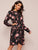 Floral Print Ruched Sleeve Asymmetric Hem Dress