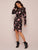 Floral Print Ruched Sleeve Asymmetric Hem Dress