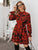 Floral Print Flounce Sleeve Dress