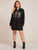 Plus Contrast Sequin Drawstring Hoodie Dress