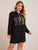 Plus Contrast Sequin Drawstring Hoodie Dress