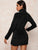 Solid High Neck Fitted Teddy Dress Without Bag