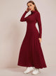 Funnel Neck Pocket Detail Maxi Dress