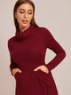 Funnel Neck Pocket Detail Maxi Dress
