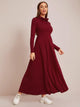 Funnel Neck Pocket Detail Maxi Dress