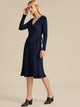 Premium Surplice Neck Tie Side Rib-knit Dress