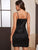 Contrast Sequin Frayed Cami Dress