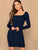 Square Neck Rib-knit Bodycon Dress Without Belt