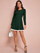 Contrast Trim Skater Dress