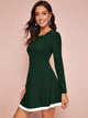 Contrast Trim Skater Dress