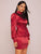 Lace Insert Puff Sleeve Satin Fitted Dress