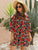 Floral Print Layered Sleeve Dress