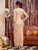 Cut Out Front Ruched Split Thigh Sequin Dress