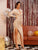 Cut Out Front Ruched Split Thigh Sequin Dress