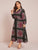 Plus Lapel Neck Tribal Print Shirt Dress