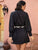 Cheetah Print Color-Block Belted Shirt Dress