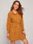 Button Front Elastic Waist Shirt Dress