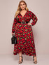 Plus Leopard Print Wrap A-line Dress
