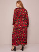 Plus Leopard Print Wrap A-line Dress