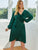 Plus Ruffle Trim Satin Wrap Dress