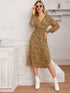 Leopard Print Split Hem A-line Dress