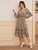 Allover Print Surplice Neck A-line Dress