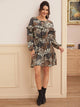 Floral Print Frill A-line Dress