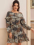 Floral Print Frill A-line Dress