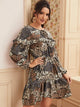 Floral Print Frill A-line Dress